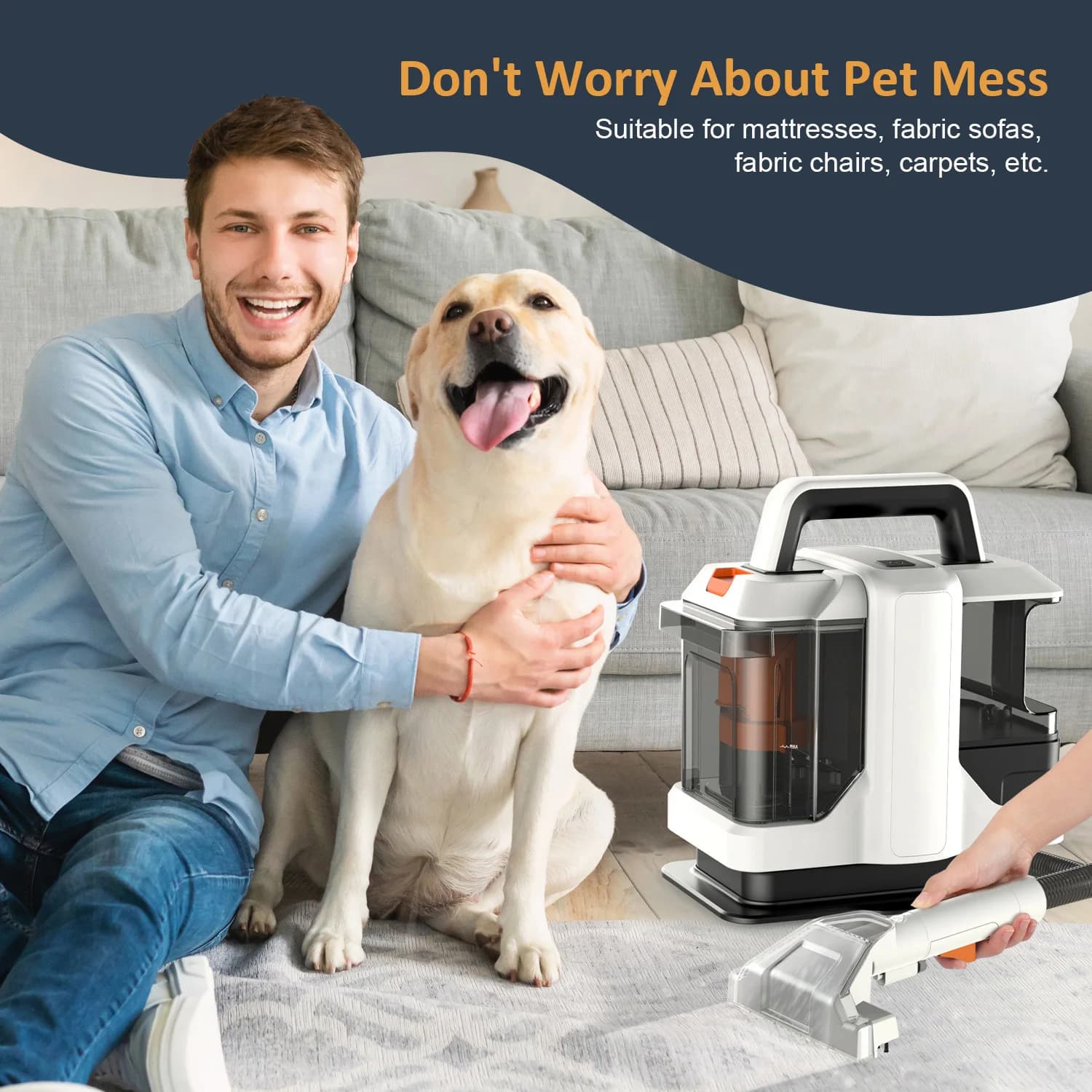 Odkurzacz plamowy 750W do dywanów i sofek - 4