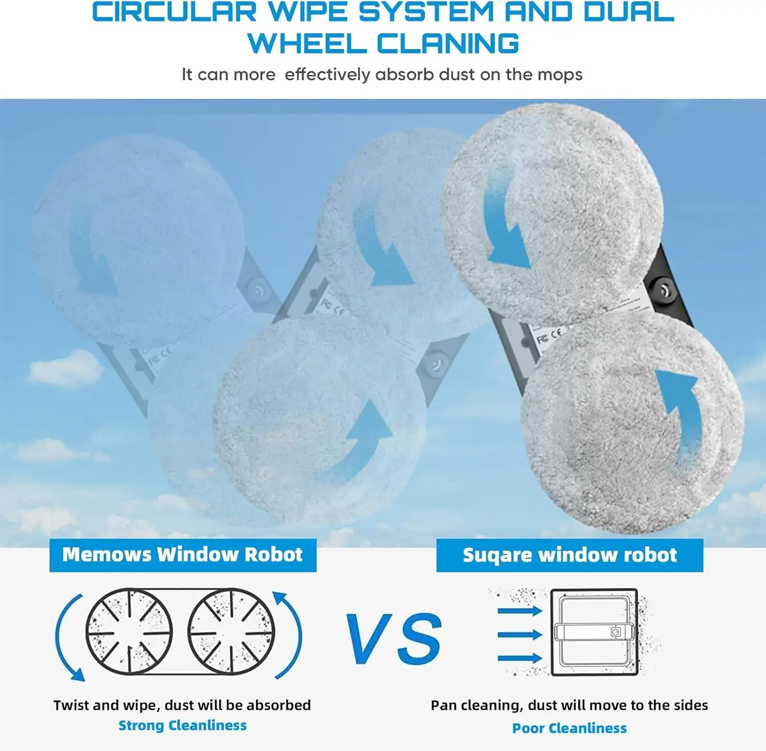 Robot czyszczący okna 5600pa z pilotem - 3