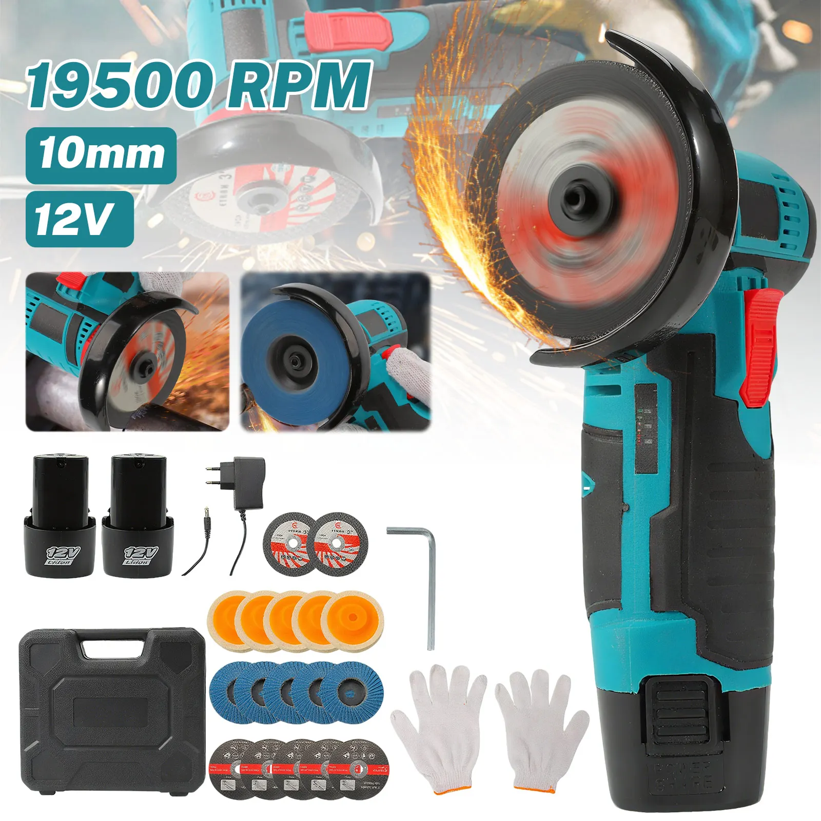 Mini szlifierka kątowa 12V Li-Ion - 7