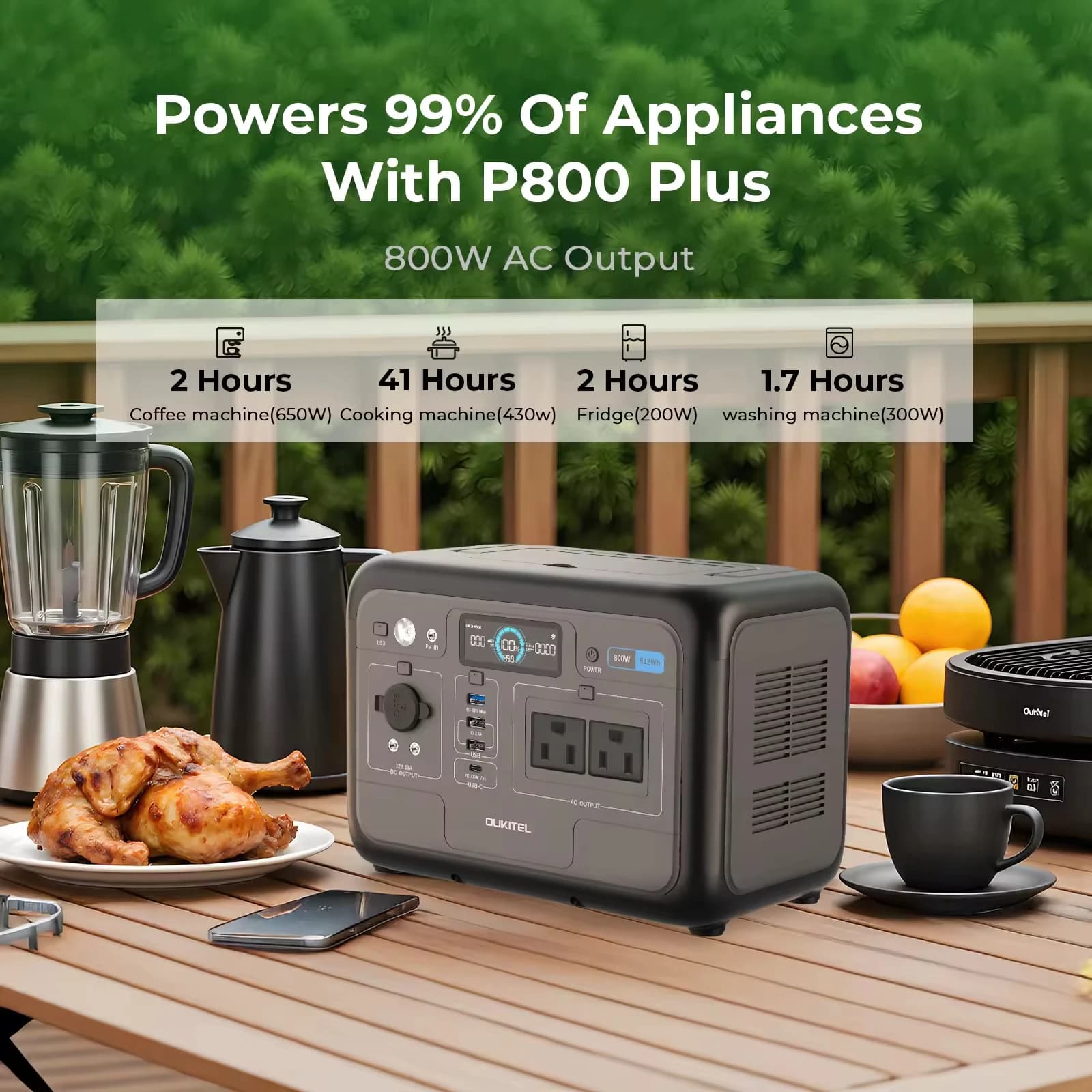 Stacja zasilania OUKITEL P800E 512Wh - 7