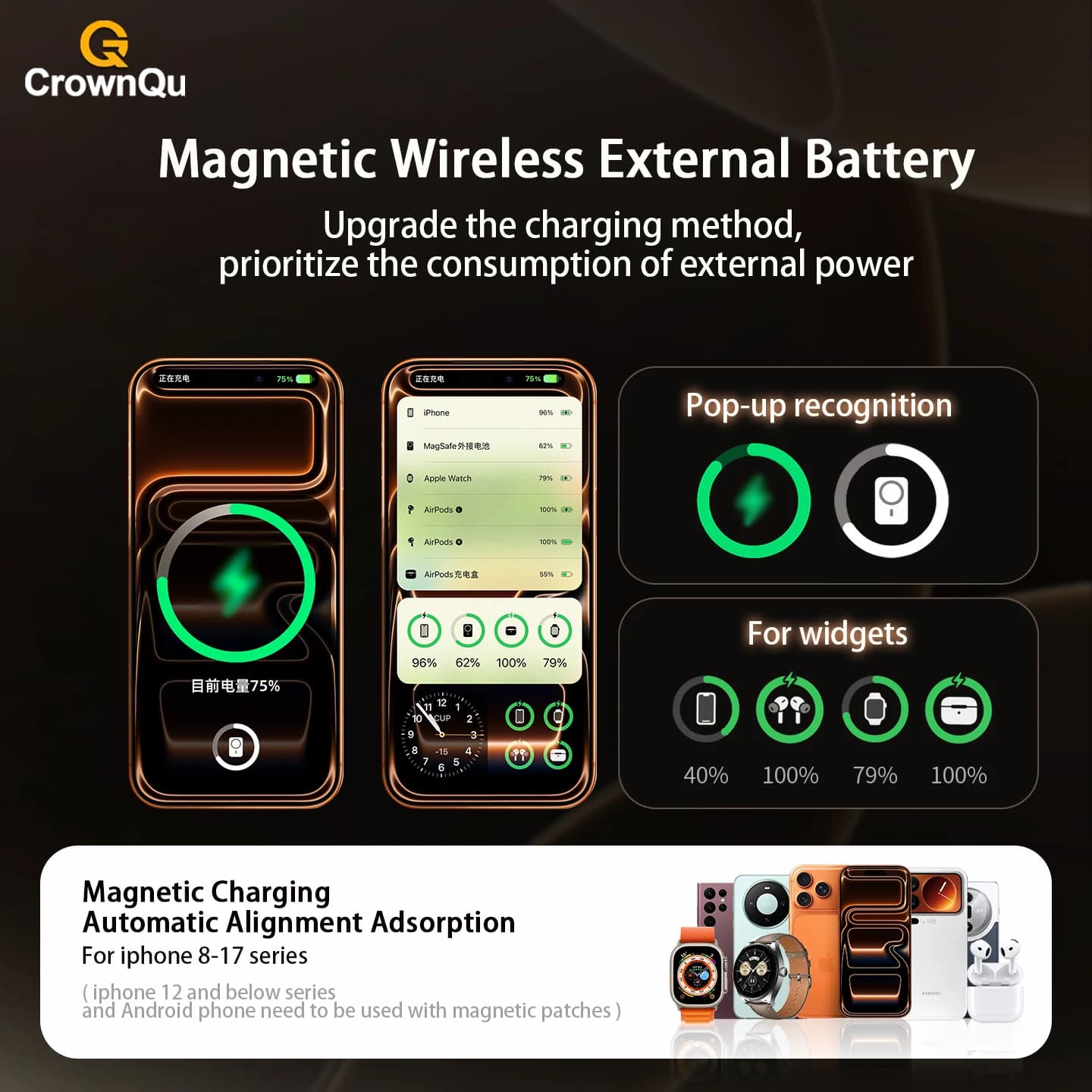 Magnetyczny powerbank Qi 2.1 z USB-C 5000-10000mAh - 5