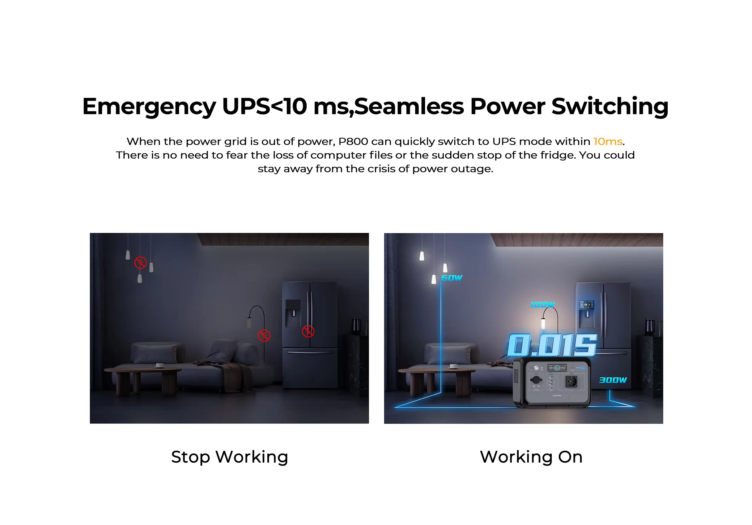 Stacja zasilania OUKITEL P800E 800W z baterią LiFePO4 - 4