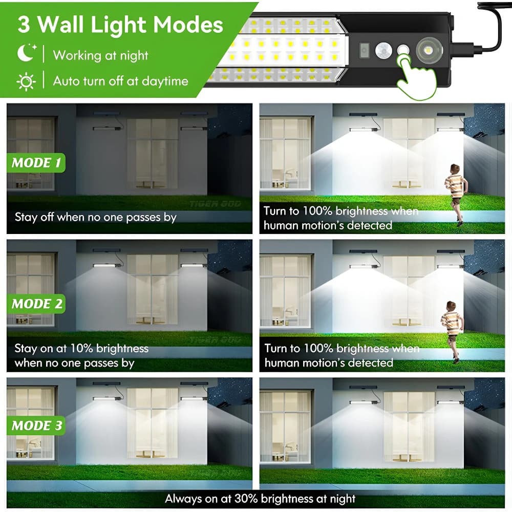 Solarna lampa ścienna z czujnikiem ruchu - 4