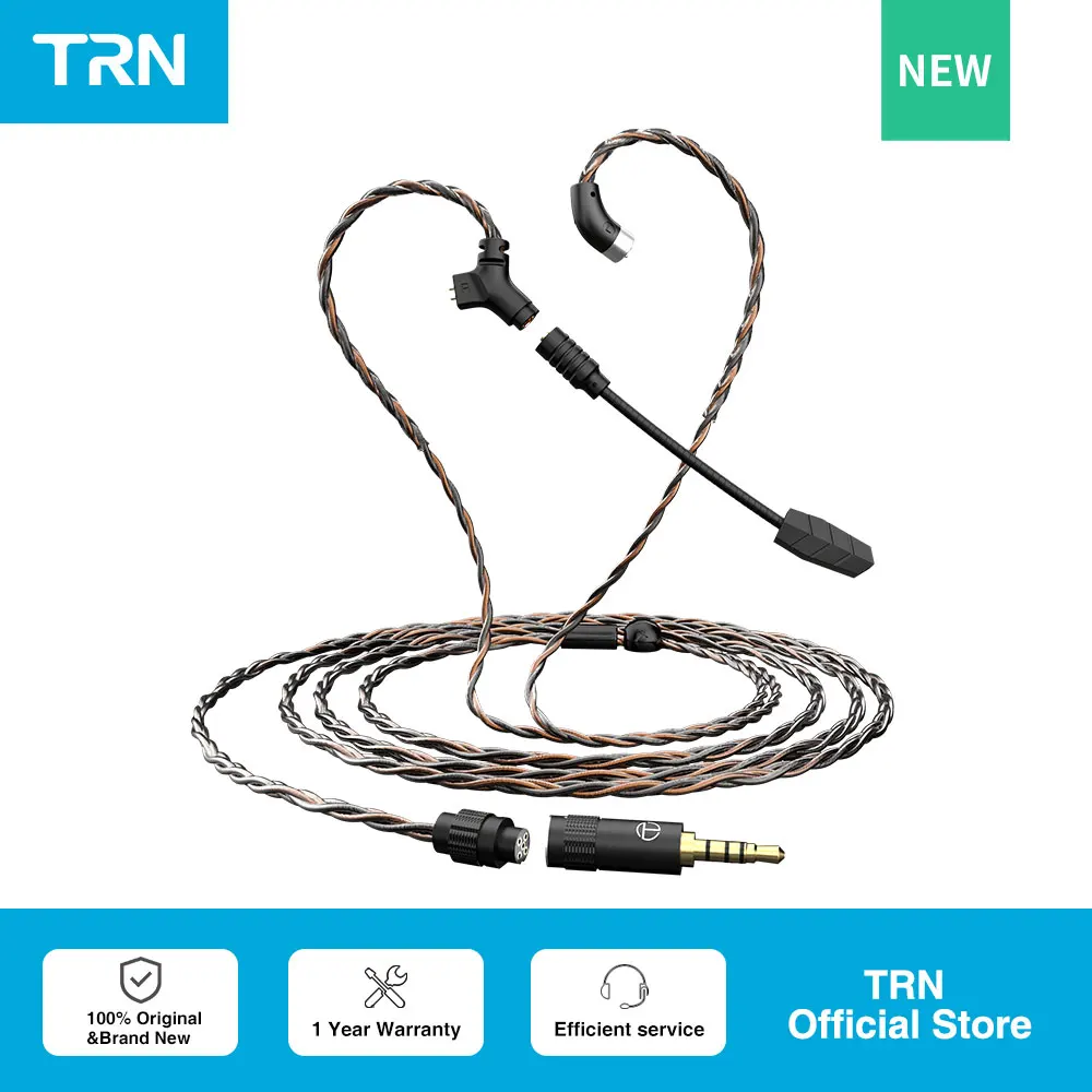 Kabel TRN RedChain Plus z mikrofonem 3.5mm