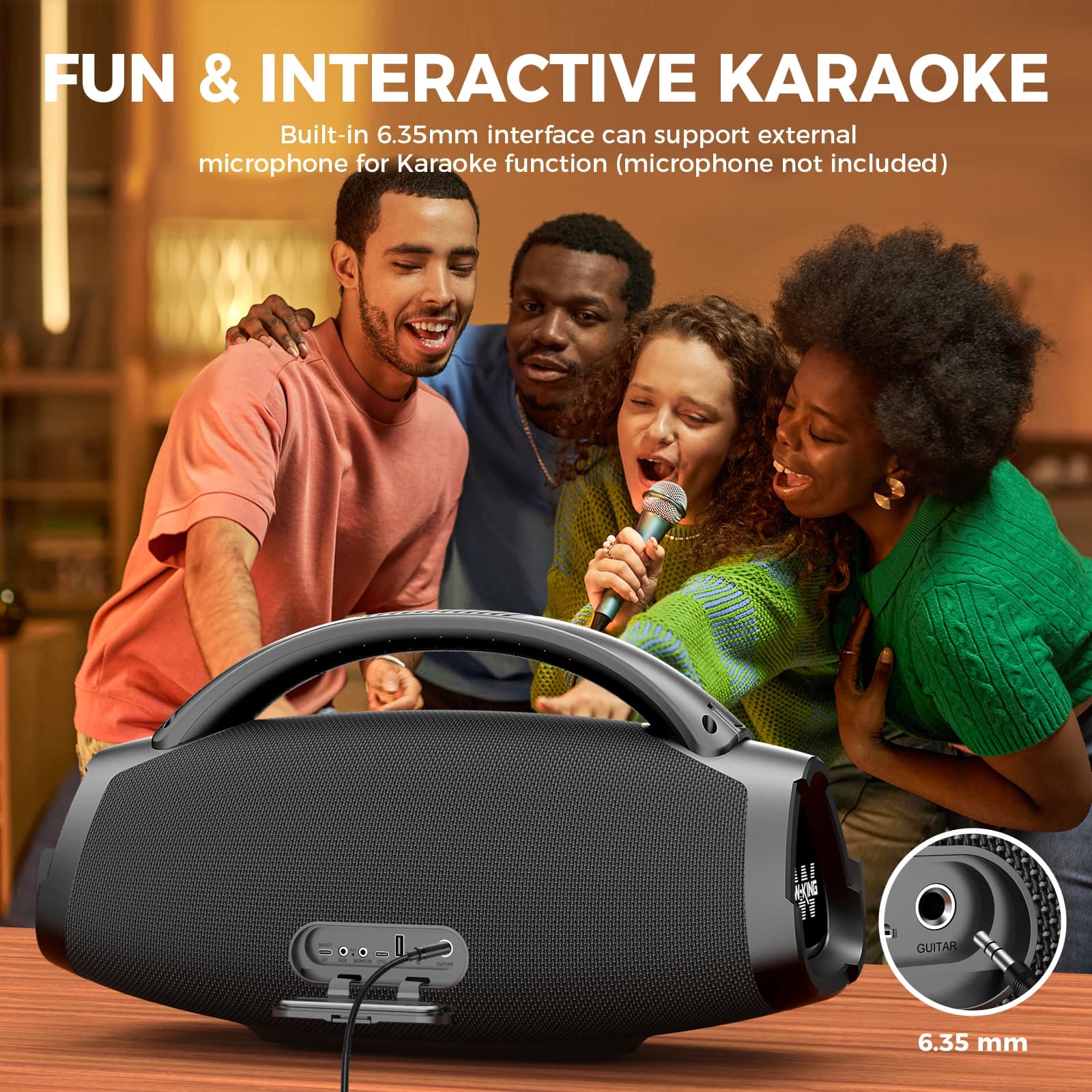 Głośnik Bluetooth W-KING 200W IPX7 bas party - 7