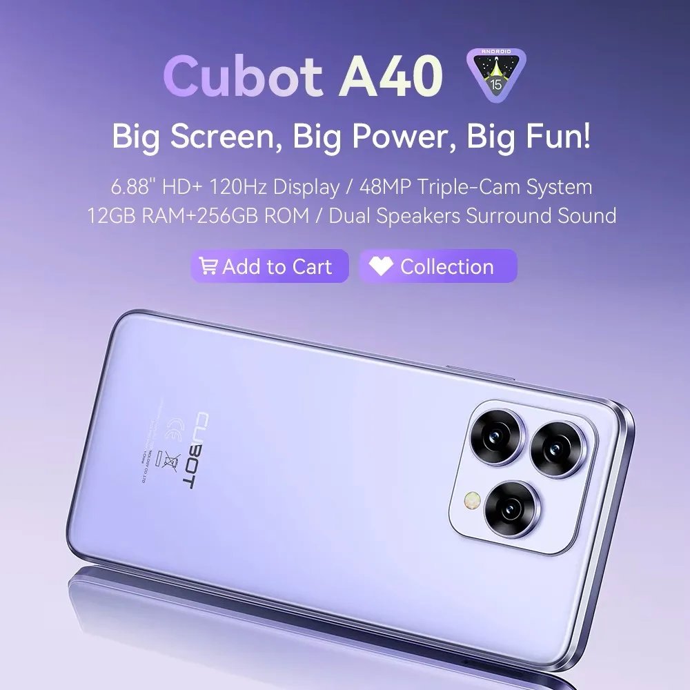 Cubot A40 smartfon Android 15 12GB 256GB - 4