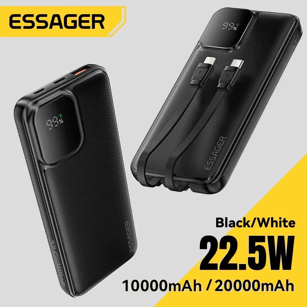 Essager Power Bank 20000mAh z kablami