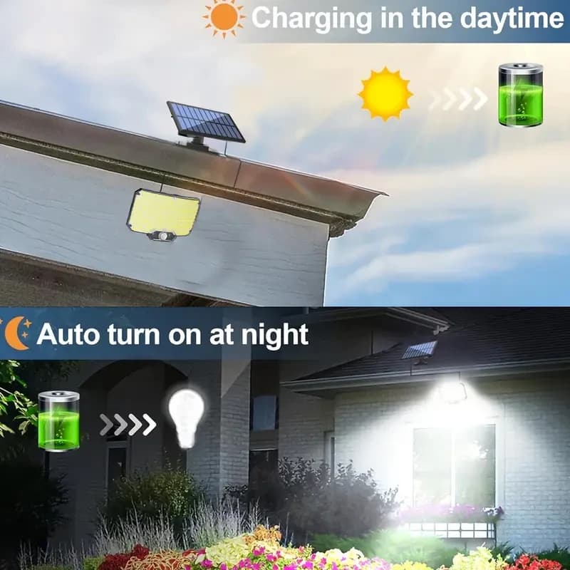 Lampy solarne ścienne LED 234 IP65 czujnik ruchu - 3