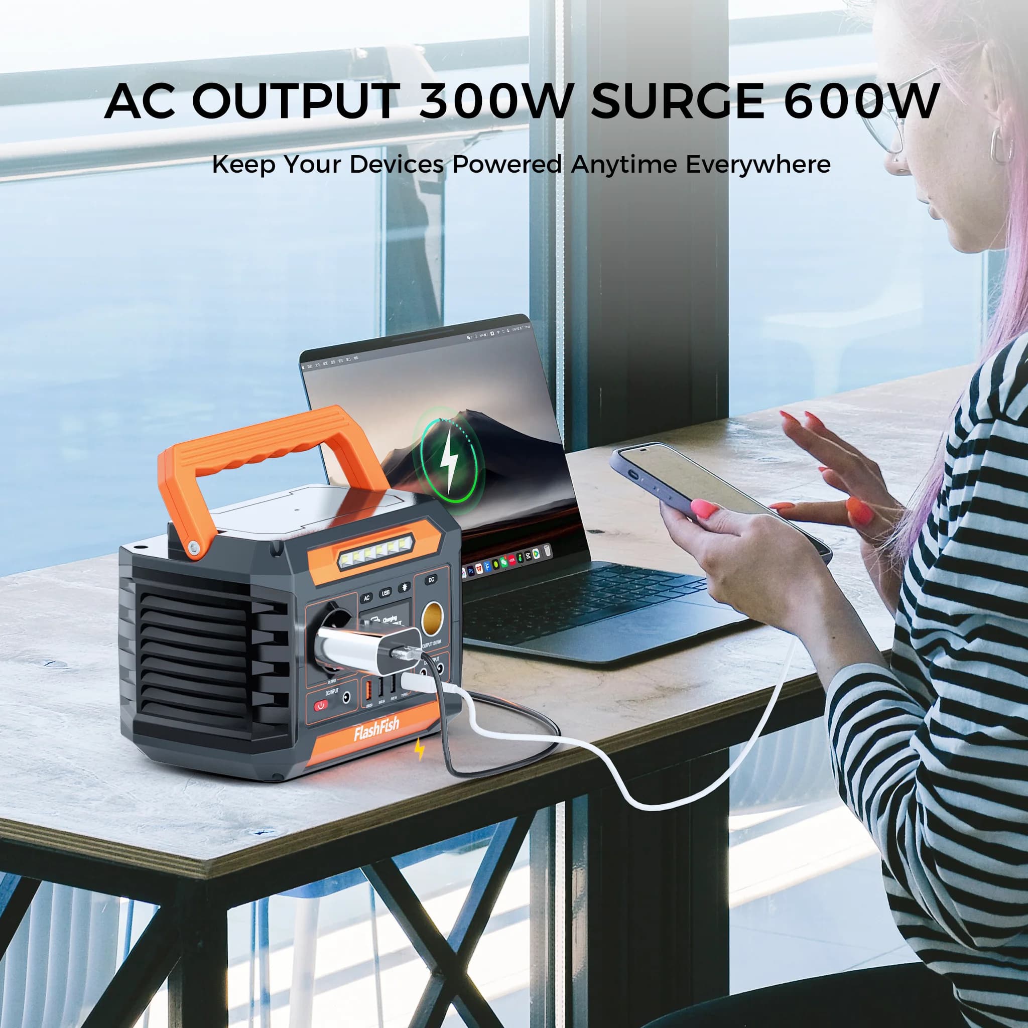 FlashFish przenośna elektrownia 300W, 230Wh - 4