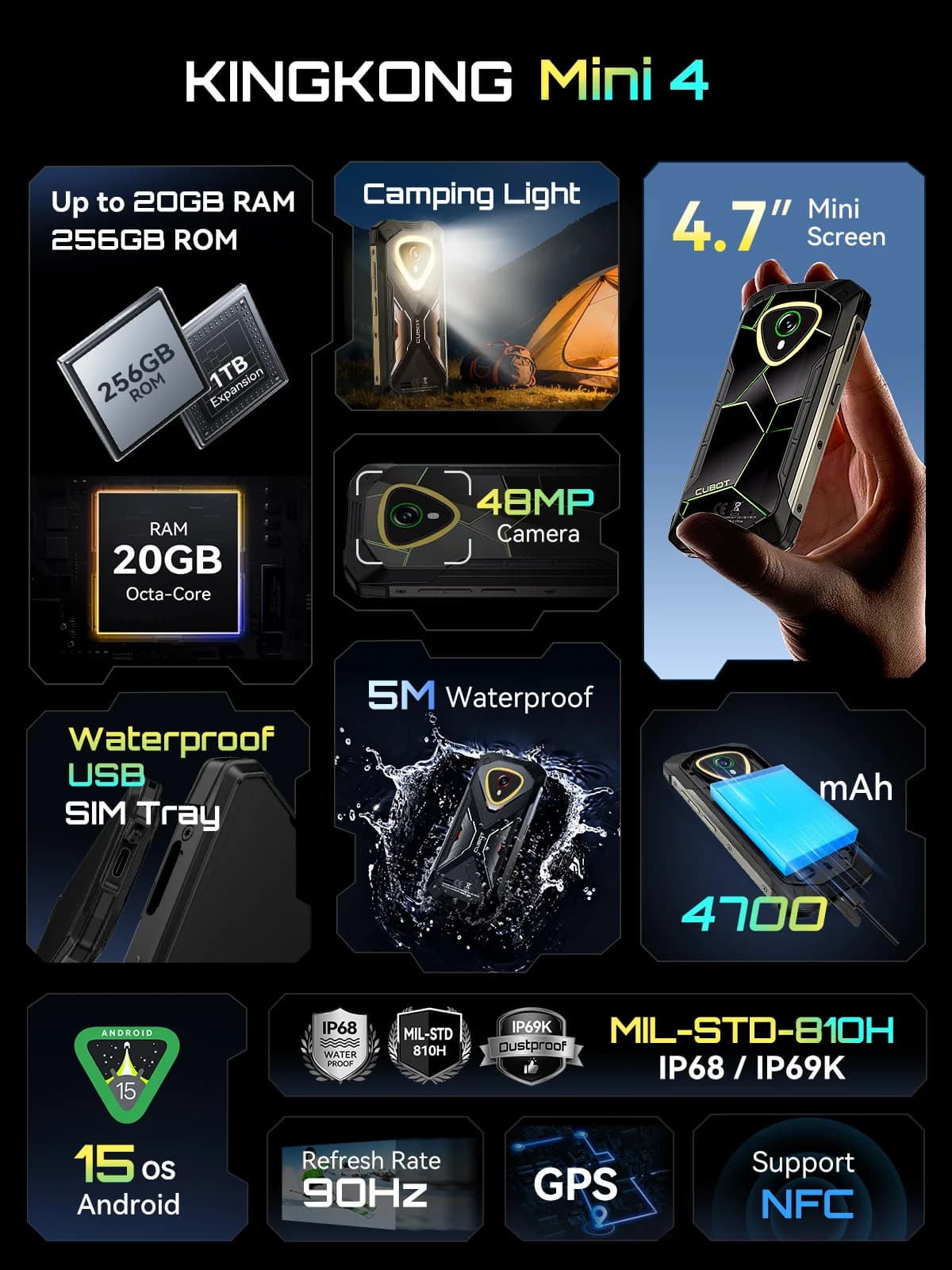 Cubot KingKong MINI 4 - kompaktowy smartfon 4,7" - 3