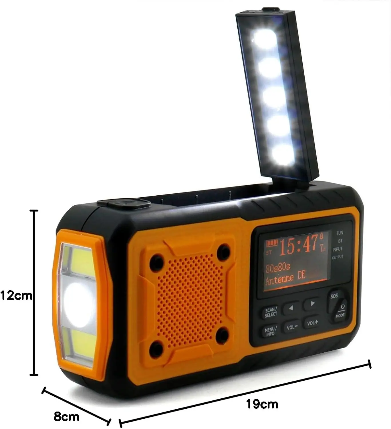 Radio awaryjne DAB+ FM z powerbankiem i głośnikiem - 4