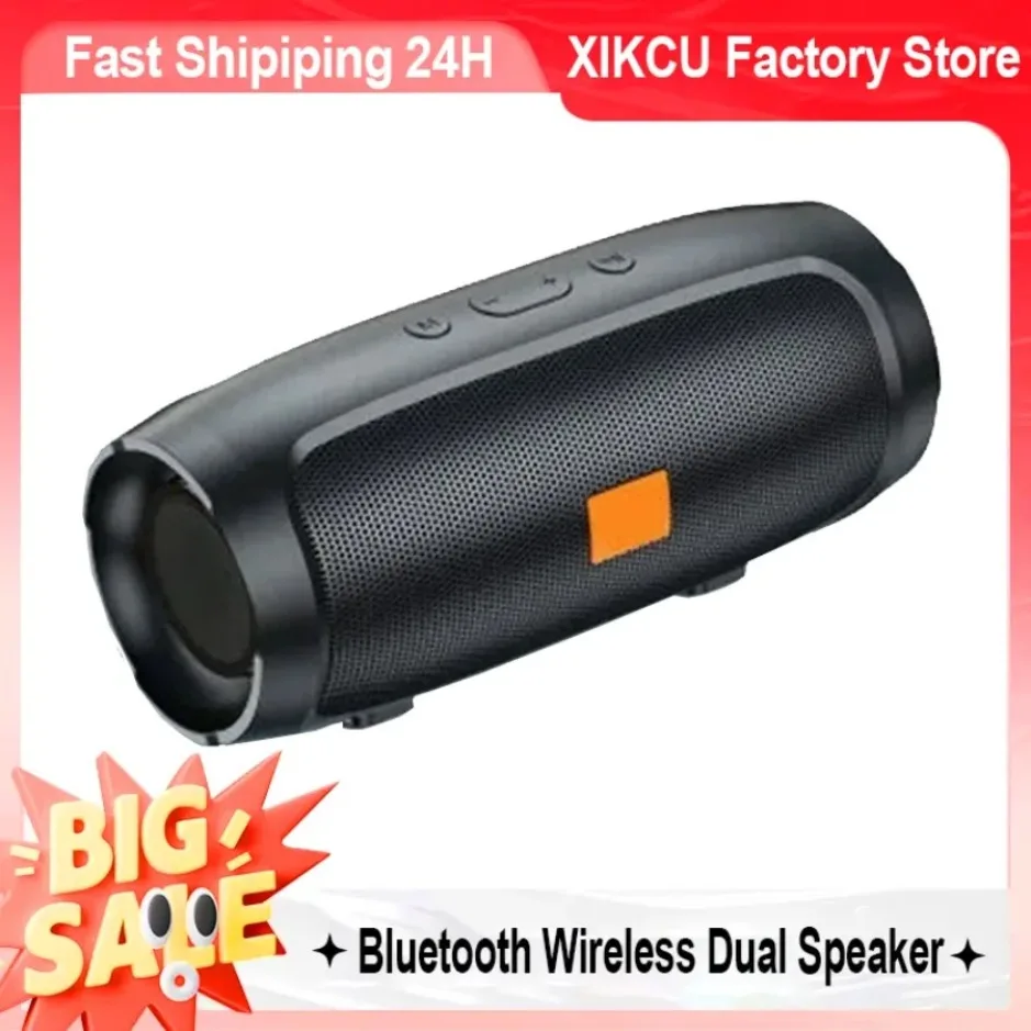 Przenośny podwójny głośnik Bluetooth XIKCU Stereo do użytku na zewnątrz, odtwarzanie z TF/USB, radio FM, transmisja głosowa, przenośny subwoofer, bezprzewodowy głośnik 50W