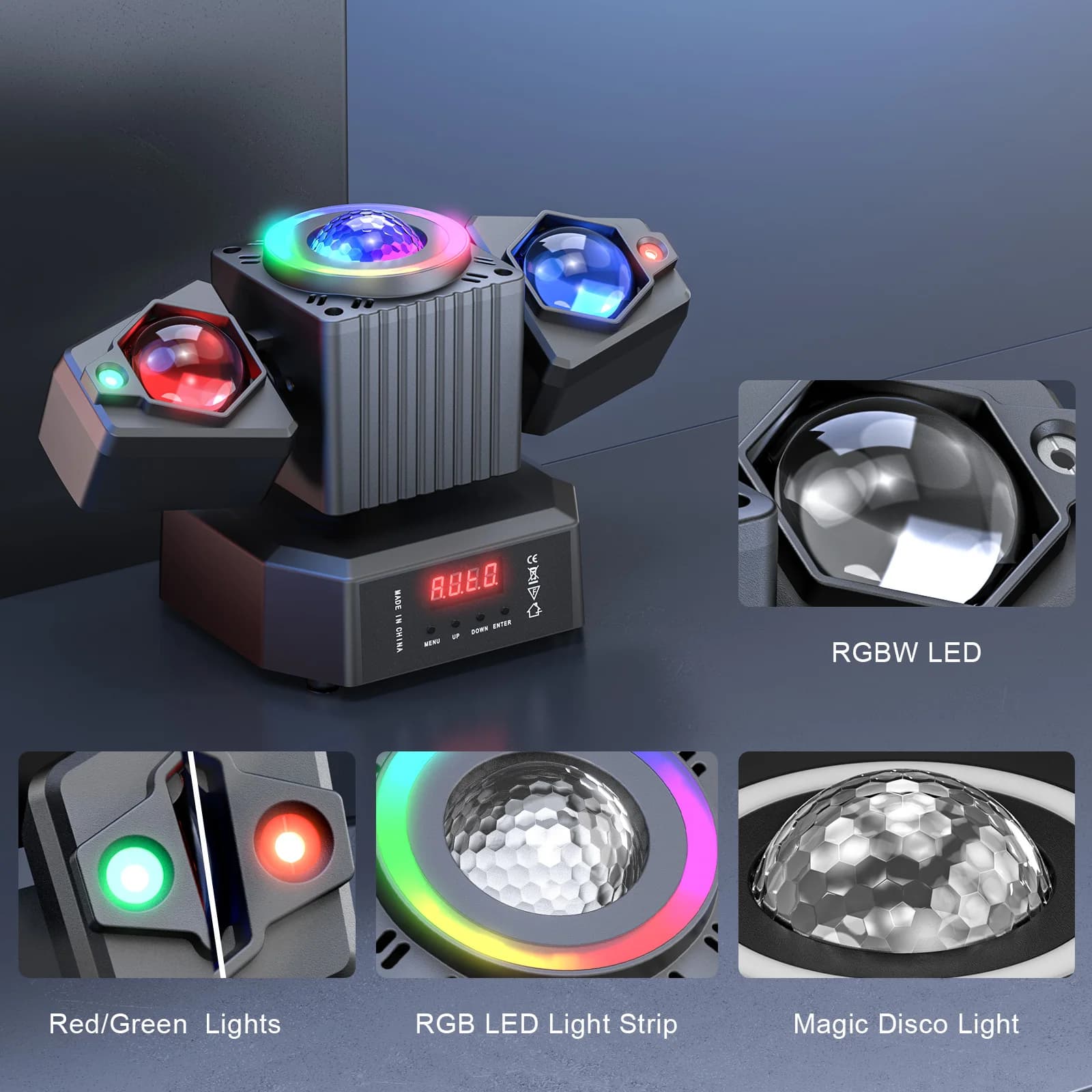 Dwuramienny projektor LED RGBW 4w1 z pilotem - 4