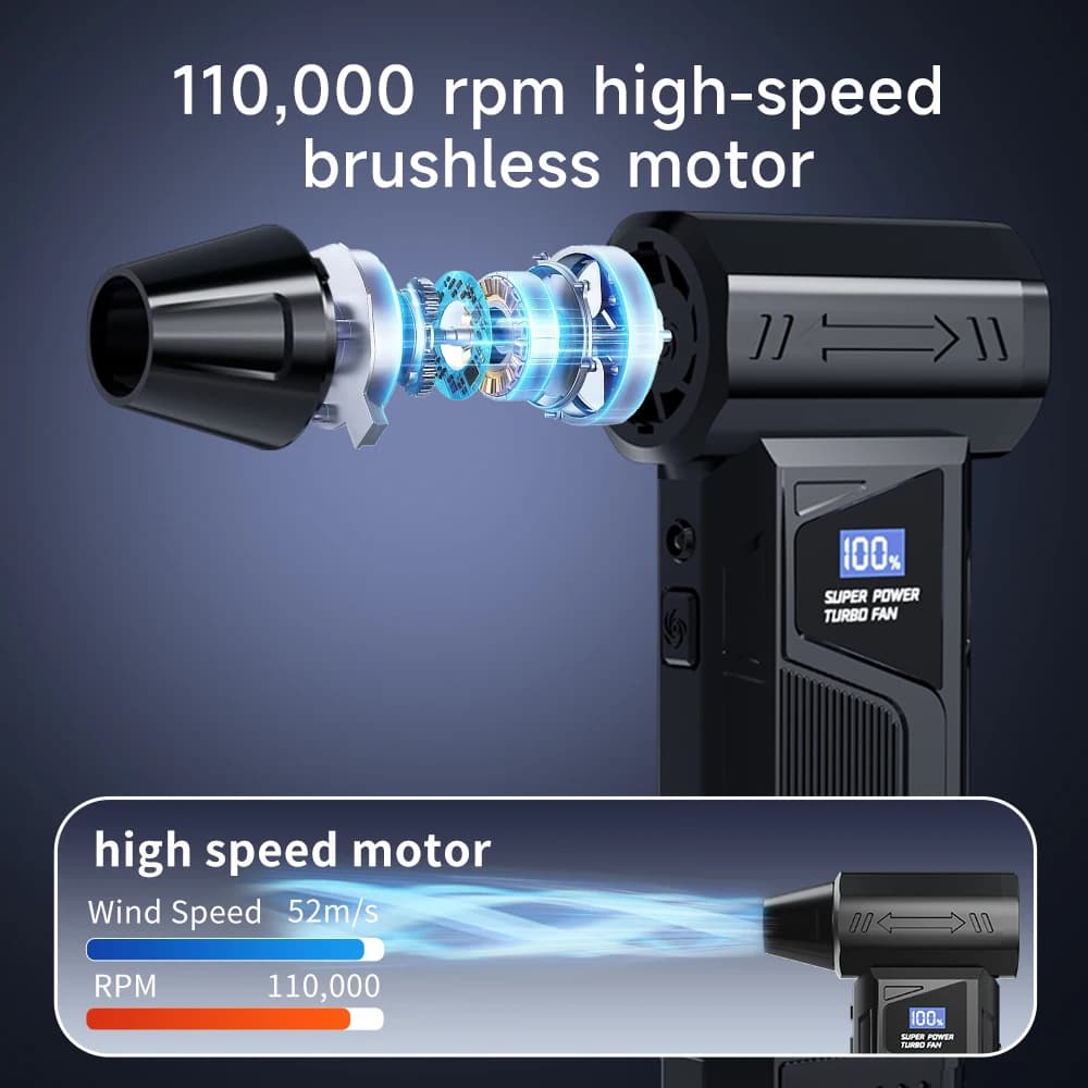 Bezprzewodowa dmuchawa powietrza 110 000 RPM - 3