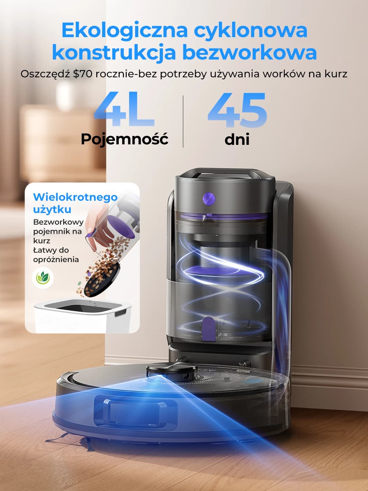 Robot sprzątający Laresar L30 z mopowaniem - 4