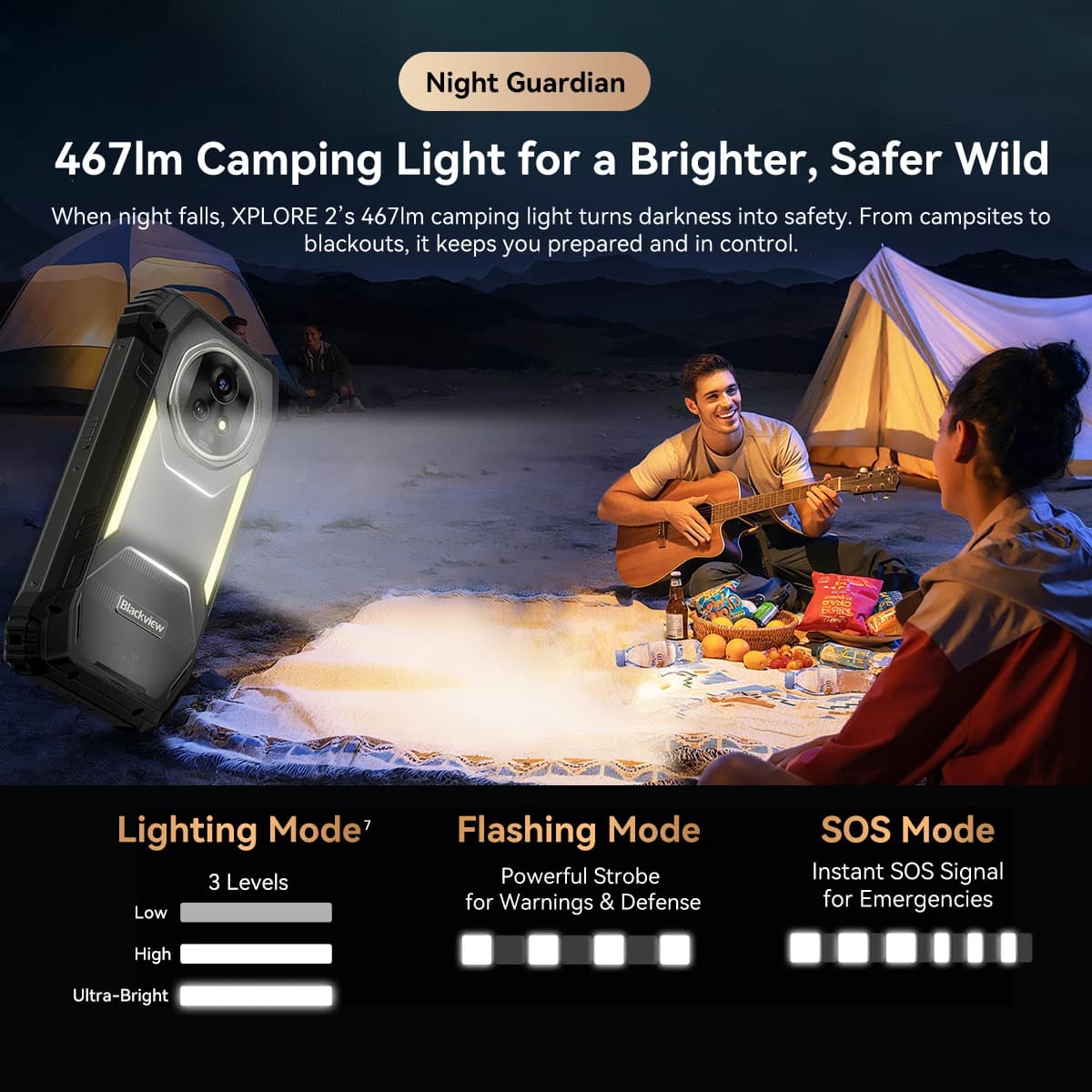 Wytrzymały smartfon Blackview XPLORE 2 5G, ekran AMOLED 6,73 cala, bateria 20000 mAh, szybkie ładowanie 120 W, aparat 50 MP, telefon komórkowy do użytku na zewnątrz - 3