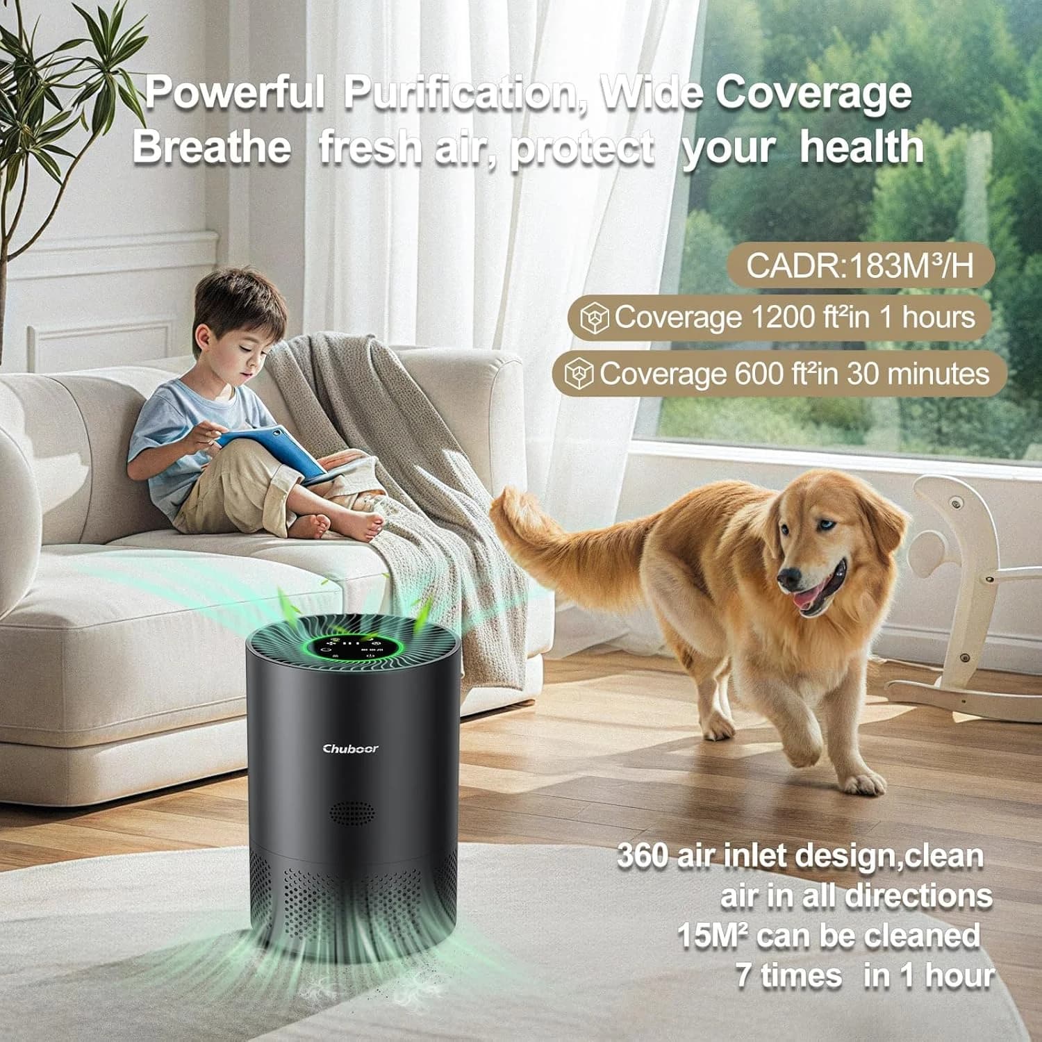 Oczyszczacz powietrza Chuboor z filtrem HEPA H13 - 4