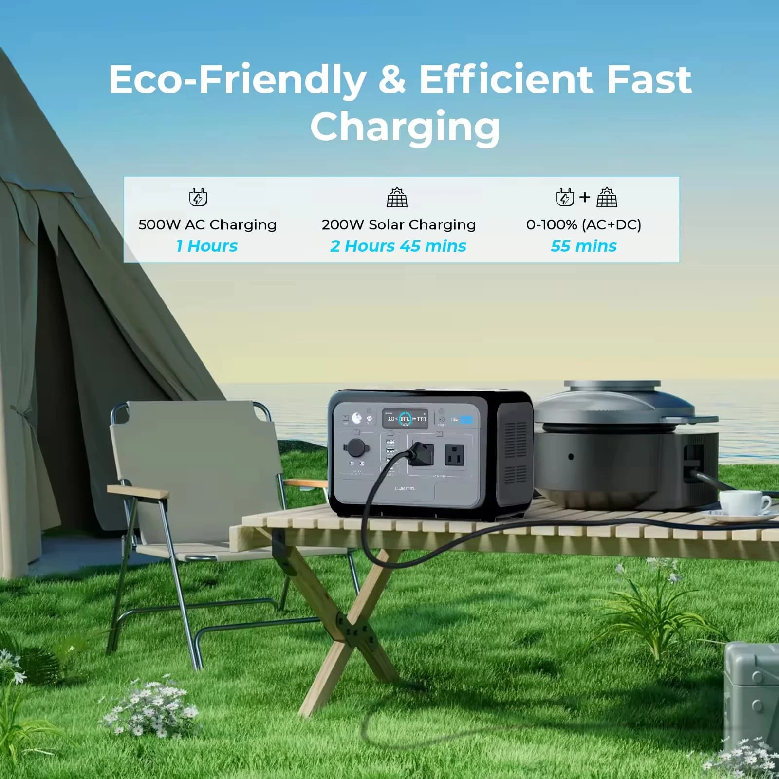 Stacja zasilania OUKITEL P800E 512Wh - 6