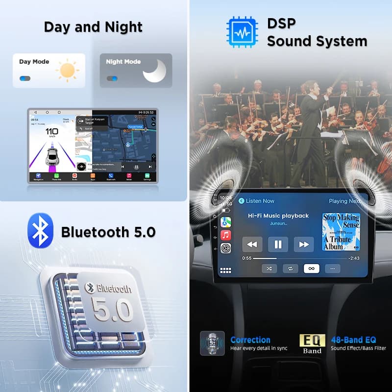 Radioodtwarzacz samochodowy Junsun 8-rdzeniowy, CarPlay - 7