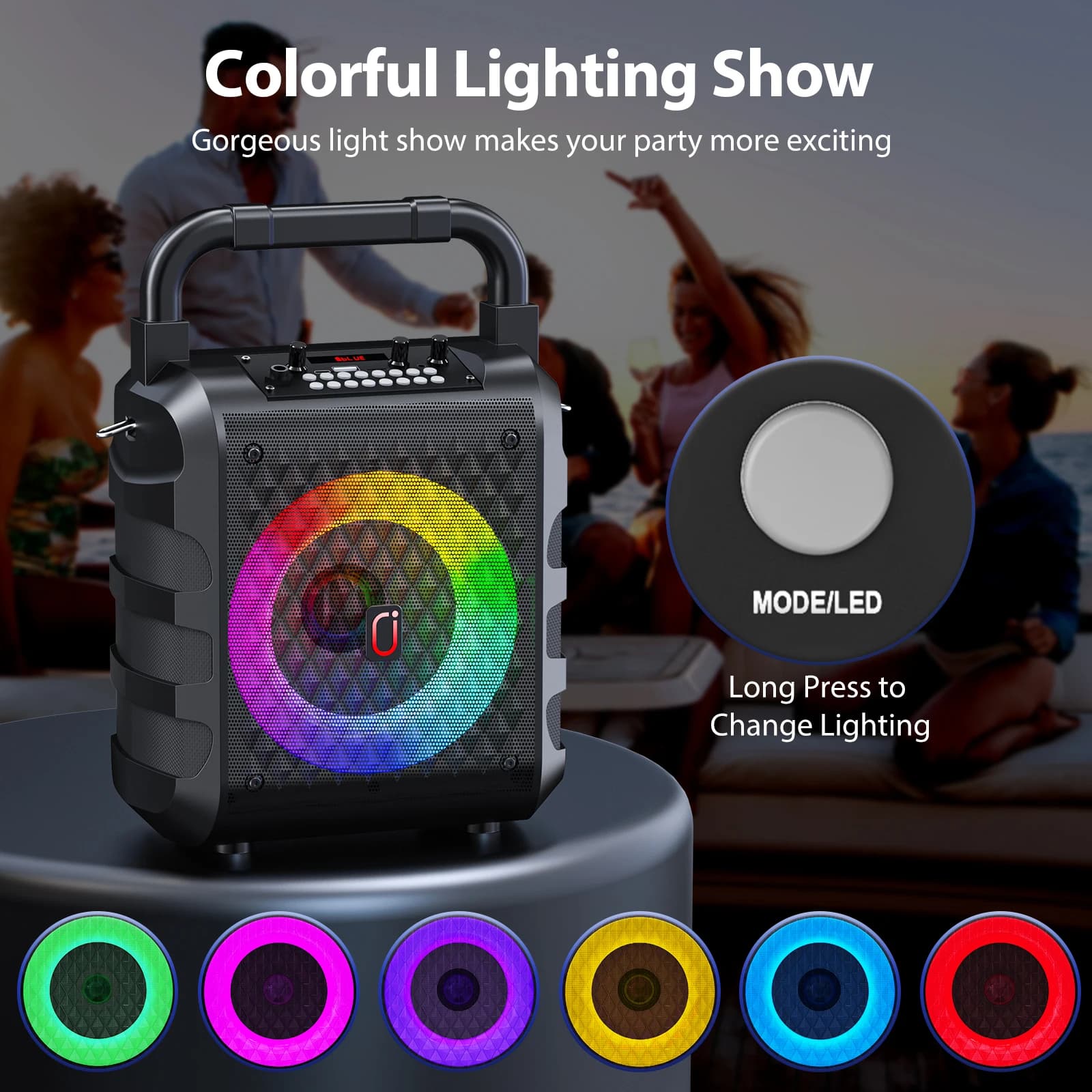 Głośnik Bluetooth FanFun z mikrofonem i LED - 3