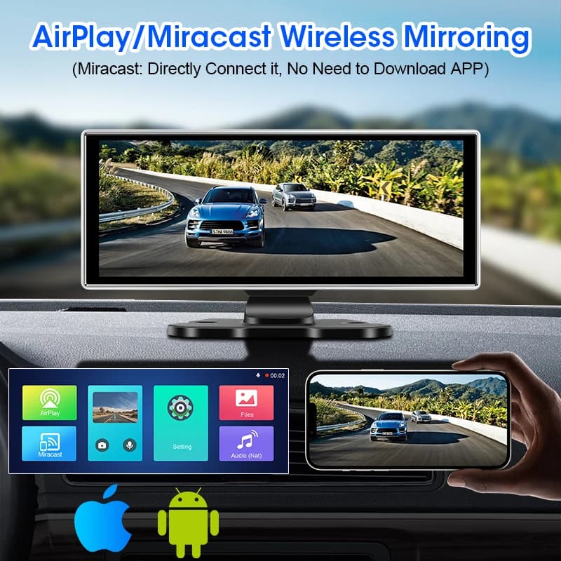 Przenośny monitor samochodowy 11,26" CarPlay Android Auto - 6