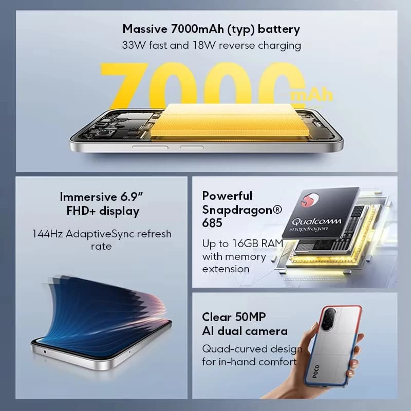 Smartfon POCO M7 144Hz 7000mAh NFC - 3