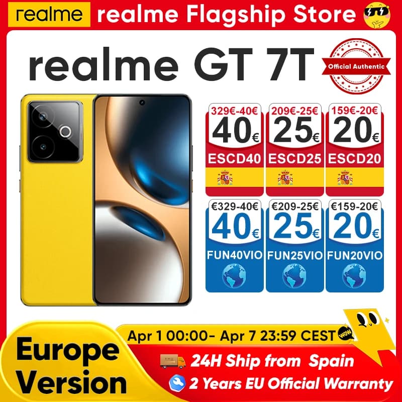 Realme GT 7T 5G 2025 smartfon 120W ładowanie