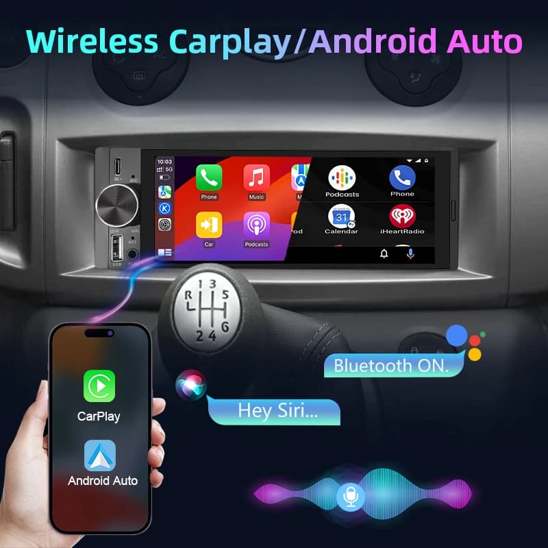 Autoradio Junsun 1 Din 6.86" CarPlay Android Auto - 3