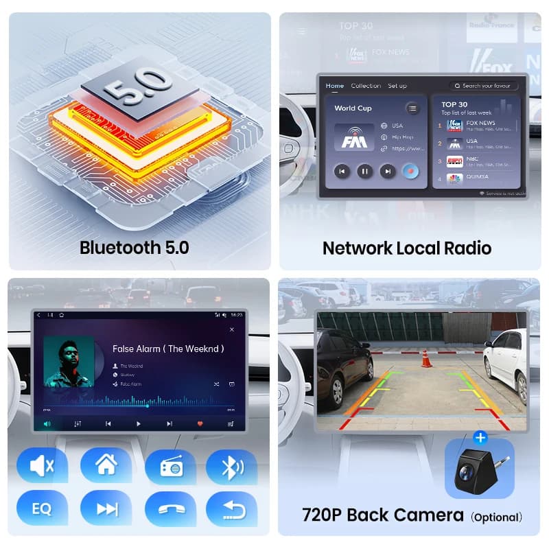 Uniwersalne radio samochodowe Junsun 7-10'' CarPlay GPS - 4