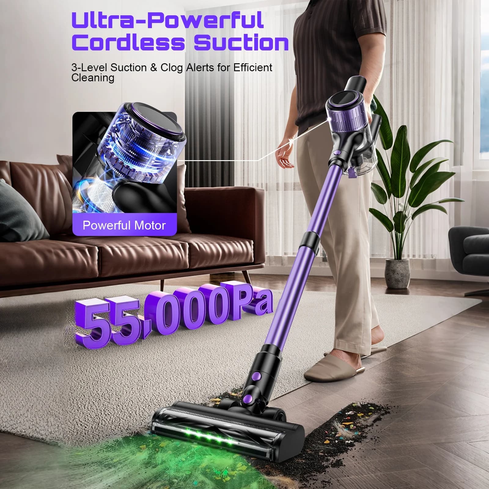 Odkurzacz pionowy bezprzewodowy 500W - 3