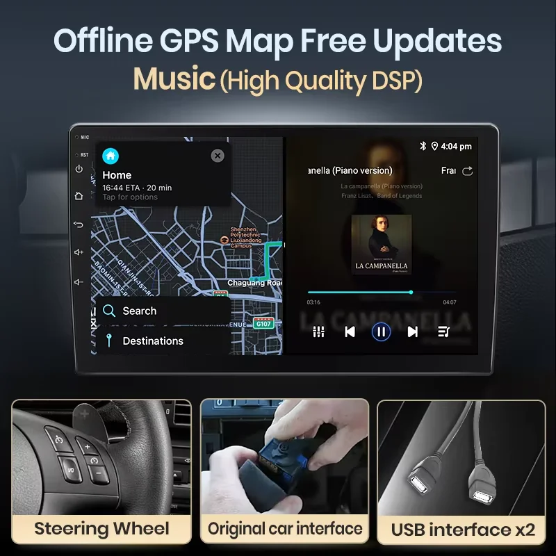 Uniwersalne radio samochodowe Junsun 7-10'' CarPlay GPS - 6