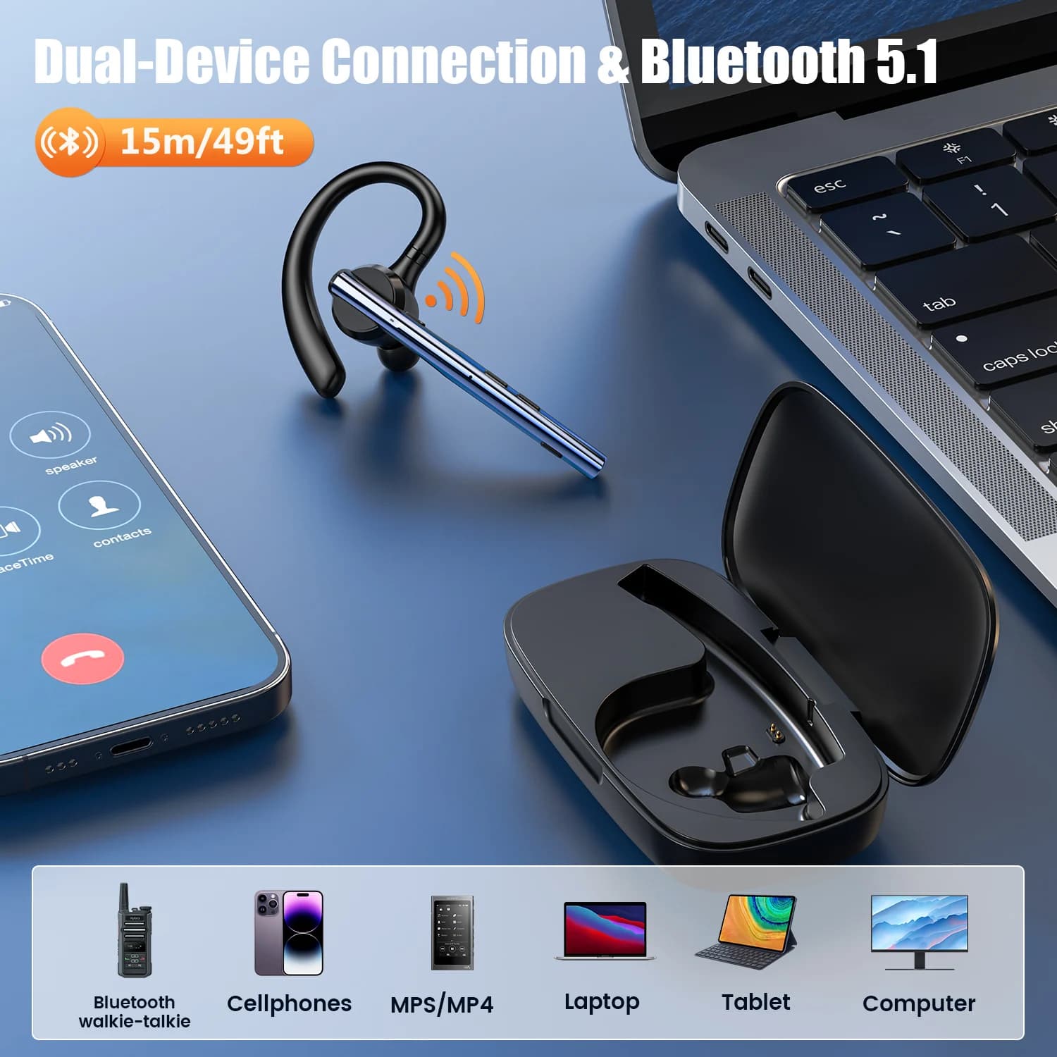 Słuchawki Bluetooth New Bee M54 bezprzewodowe - 6
