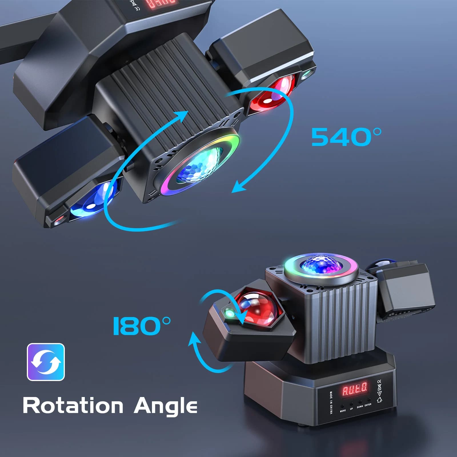Dwuramienny projektor LED RGBW 4w1 z pilotem - 5