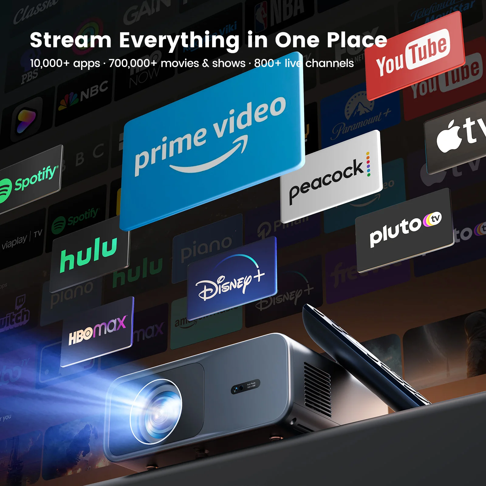 Projektor Wimius 4K z Google TV i Bluetooth 5.2 - 3