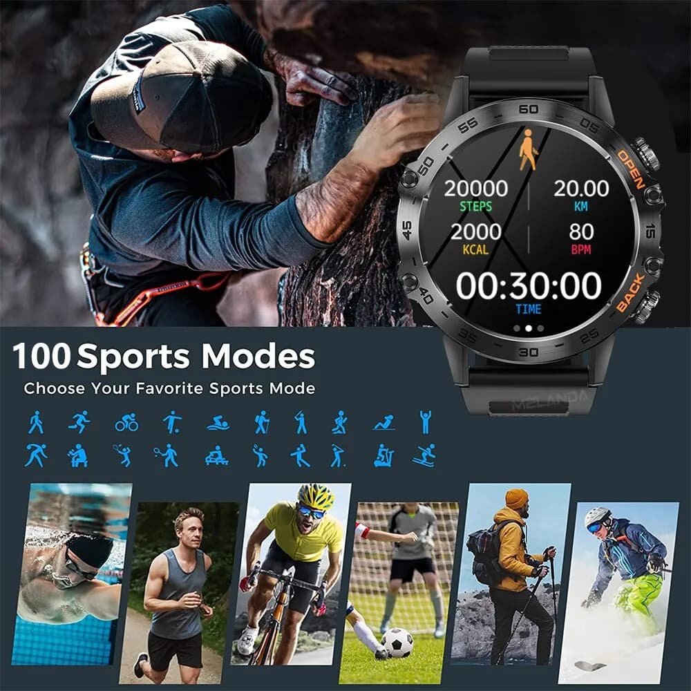 Luksusowy smartwatch MEVADEN 1.39" dla mężczyzn - 6