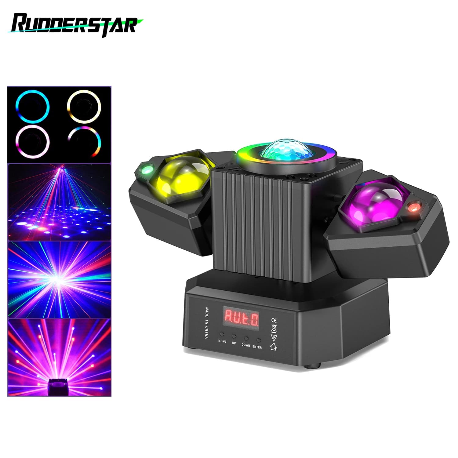 Dwuramienny projektor LED RGBW 4w1 z pilotem