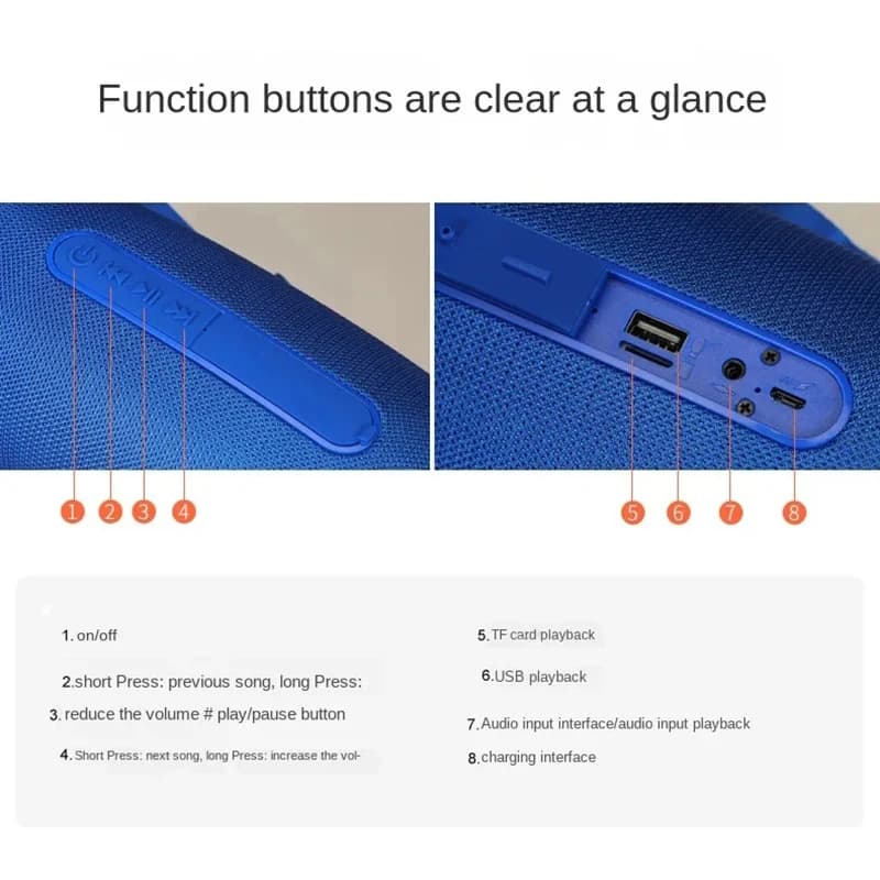 Głośnik Bluetooth z subwooferem 10W - 6