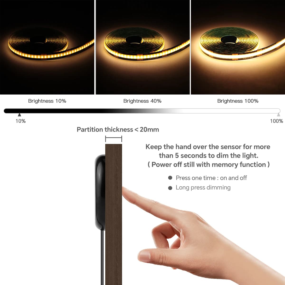 Ściemniacz dotykowy do taśm LED COB 12V - 5