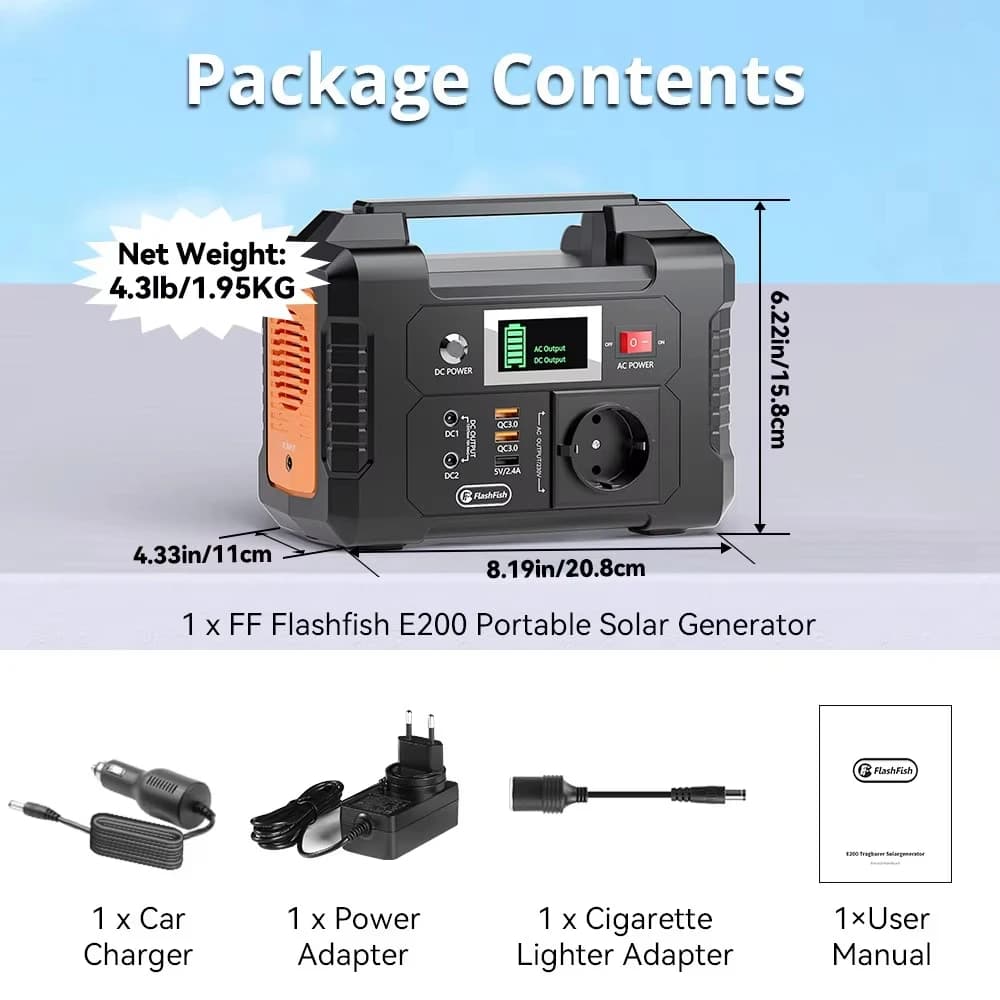 Flashfish E200 Stacja zasilania 200W 151Wh - 7