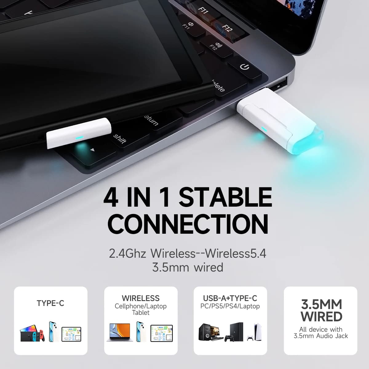 Picun G2 Słuchawki bezprzewodowe 2,4 GHz do gier - 7