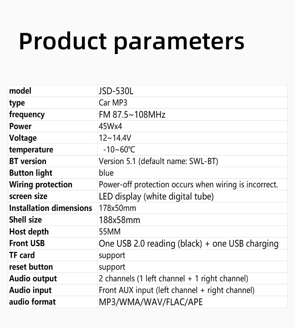 Radio samochodowe JSD-530 Bluetooth MP3 USB - 6