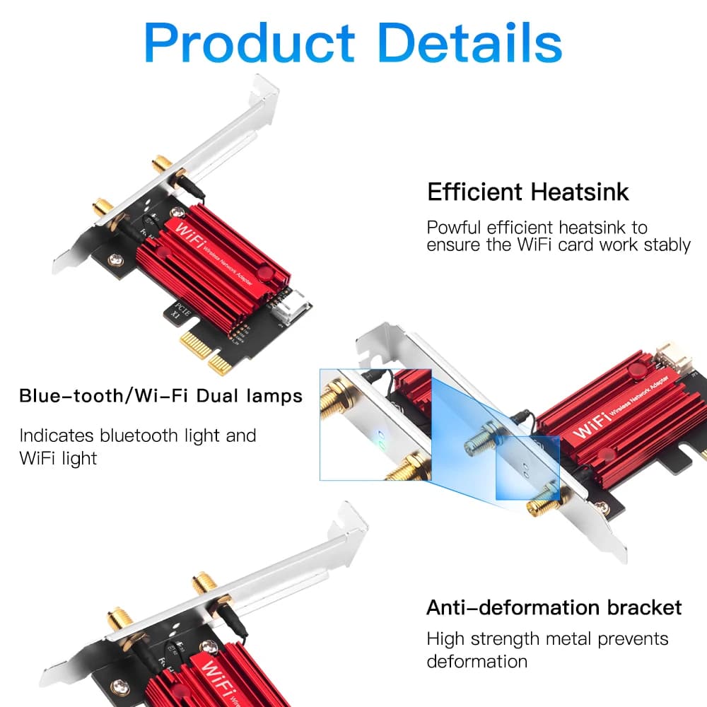 Karta sieciowa WiFi 5 PCI-E AC1200 Bluetooth - 5