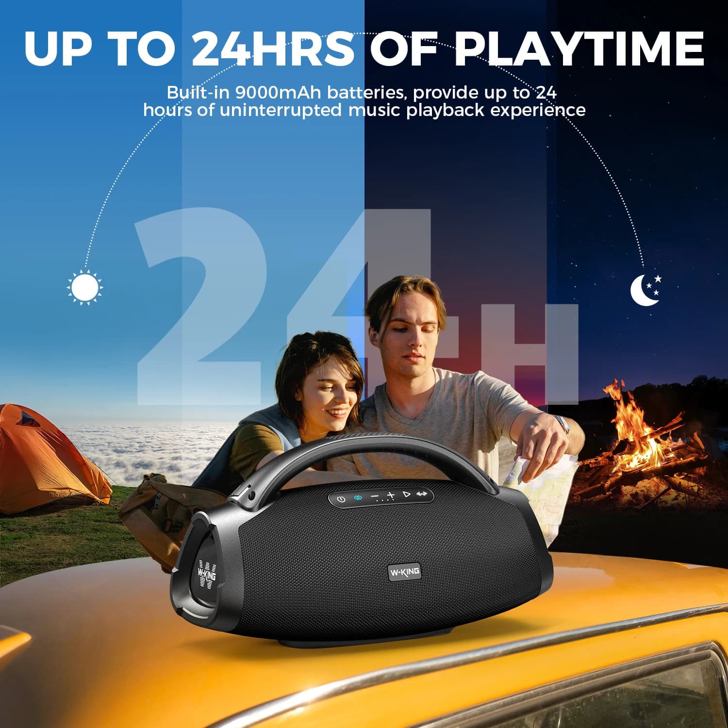 Głośnik Bluetooth W-KING 200W IPX7 bas party - 5