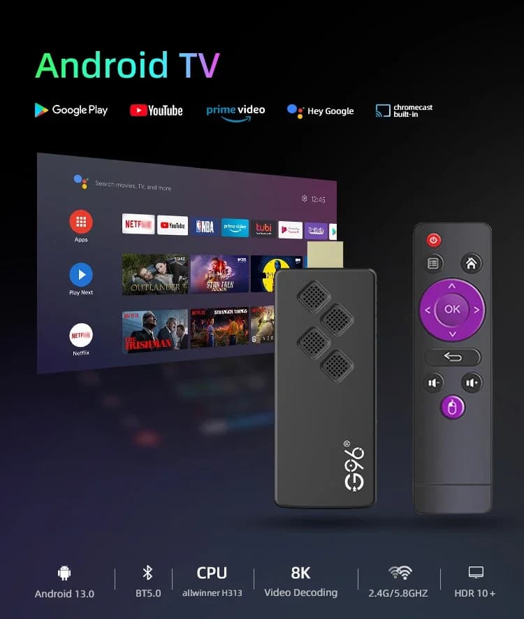 TV Stick G96 Q2 Android 13 4K