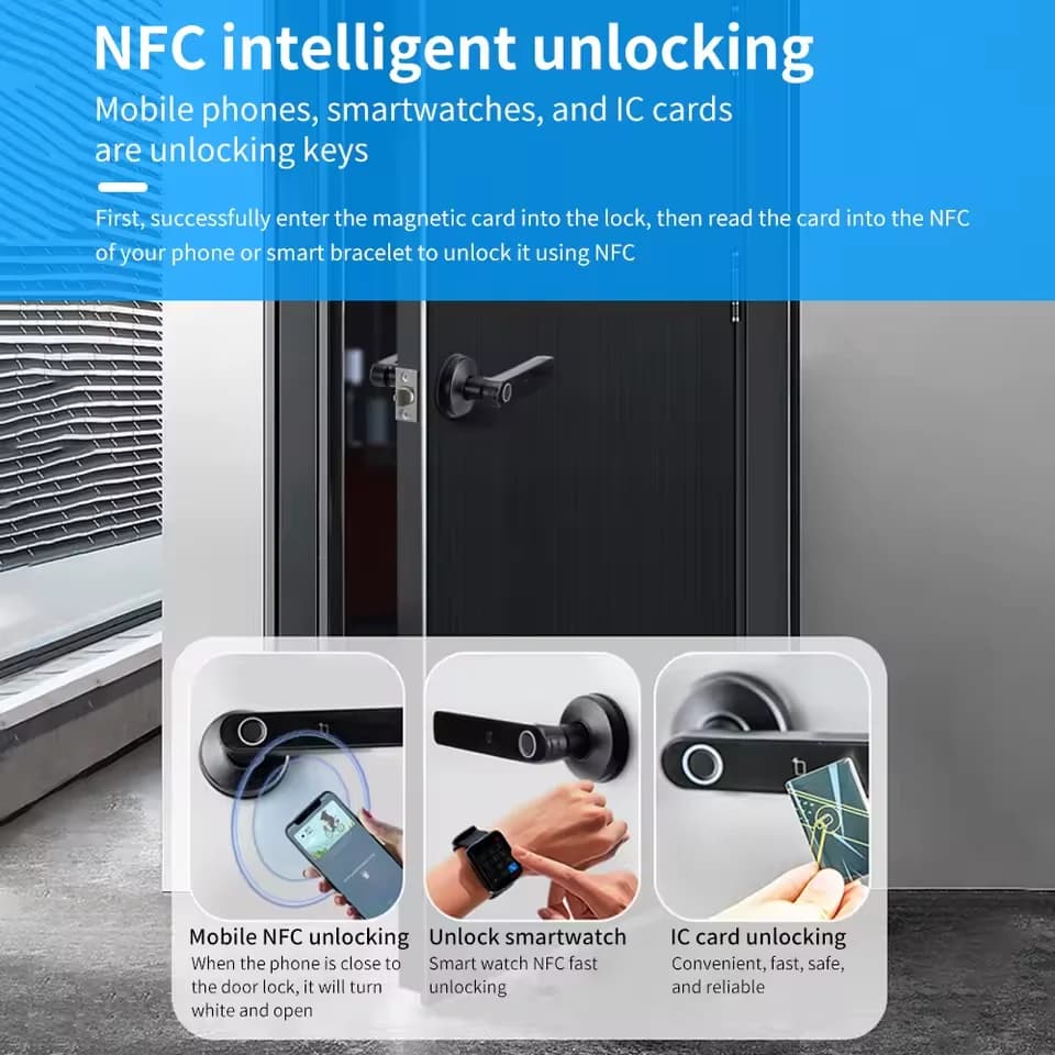 Inteligentny zamek Tuya do drzwi IP65 - 4