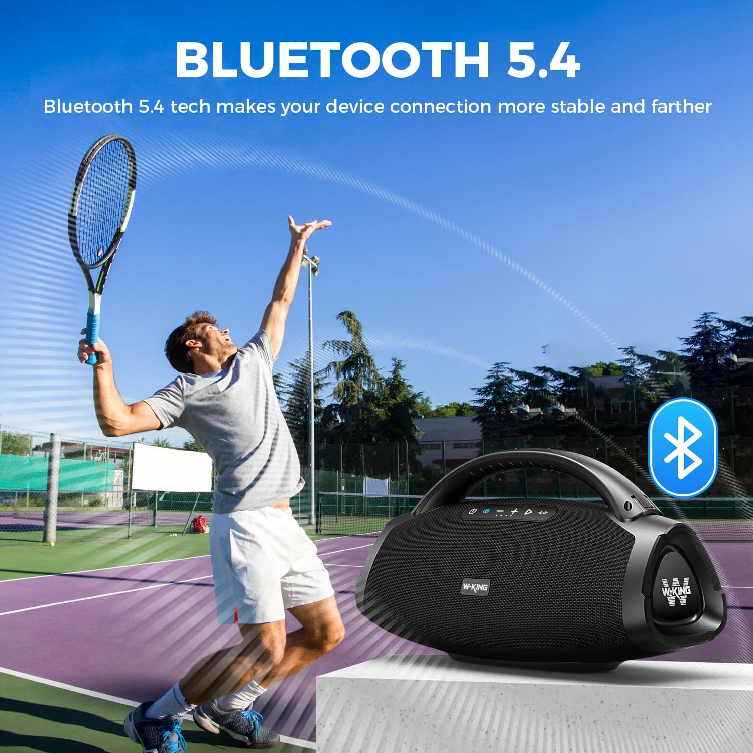 Głośnik Bluetooth W-KING 200W IPX7 bas party - 4