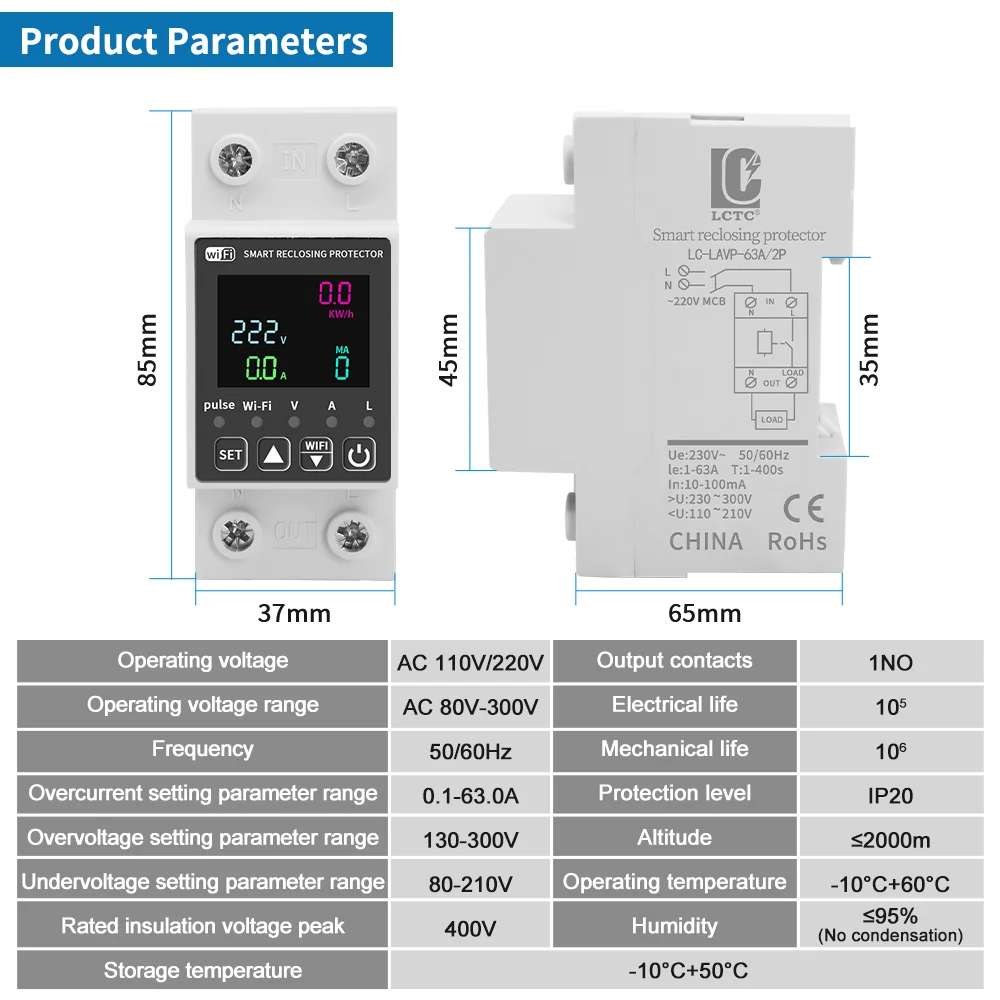 Inteligentny miernik energii WiFi Tuya - 5