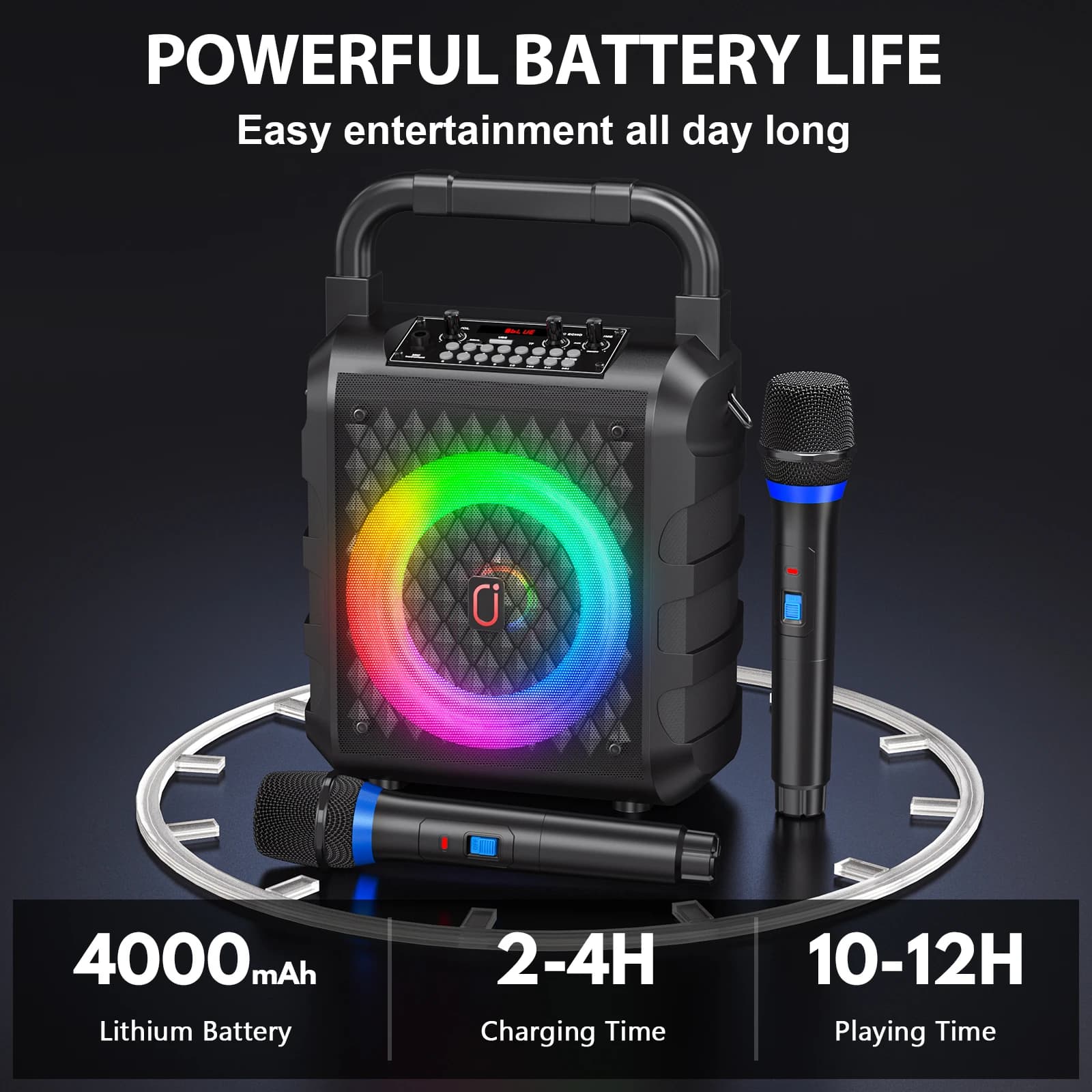 Głośnik Bluetooth FanFun z mikrofonem i LED - 6