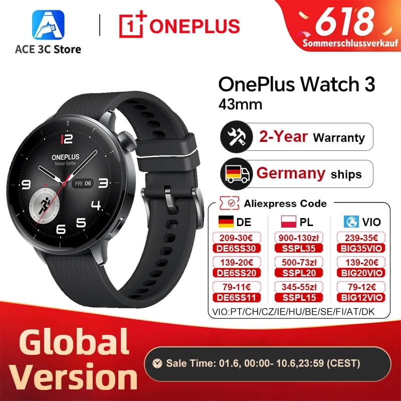 OnePlus Watch 3 43mm Smartwatch AMOLED