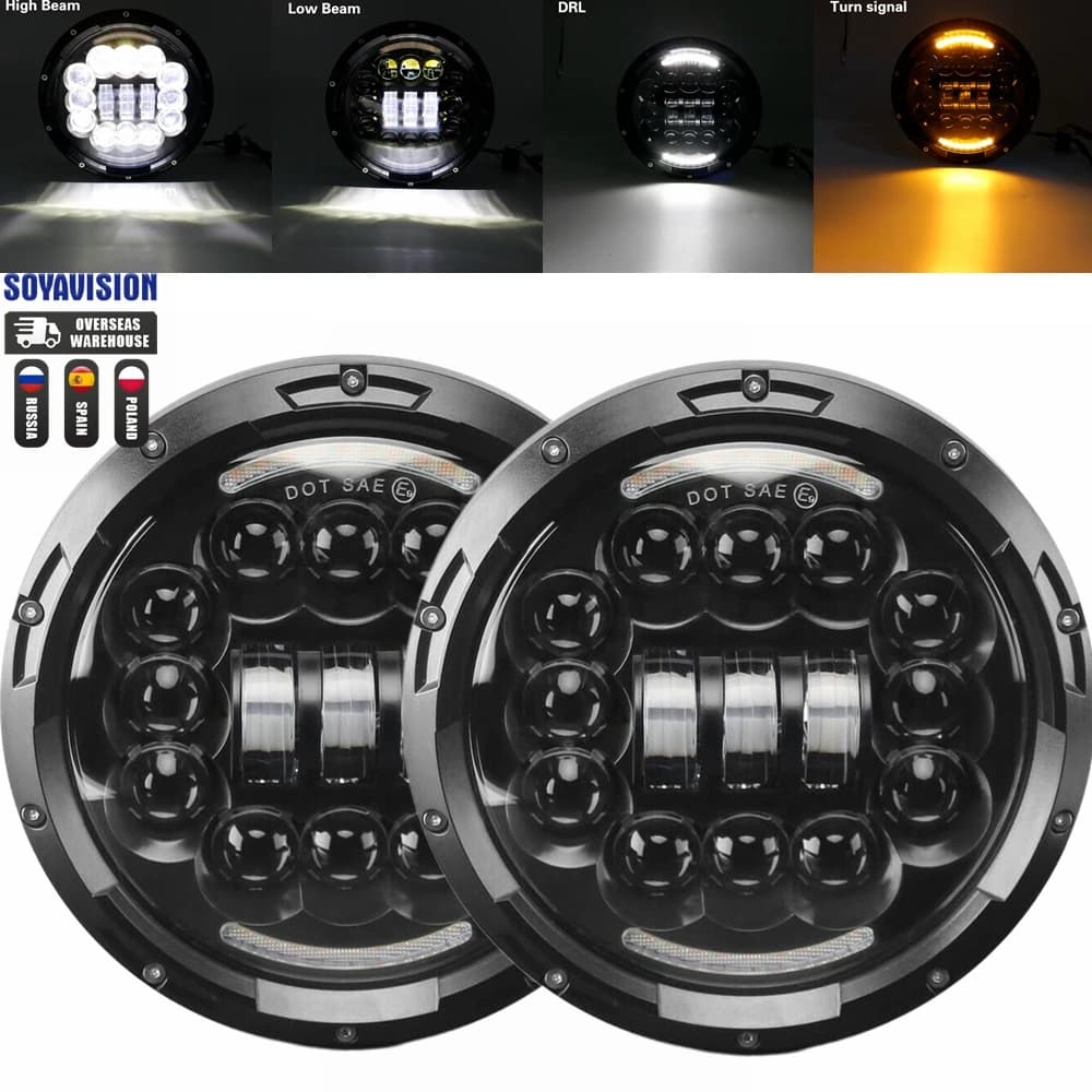 Reflektory LED samochodowe 7-calowe H4 - 4